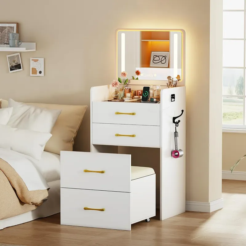 Lvifur 3 in 1 Vanity with Mirror and Sensor Lights